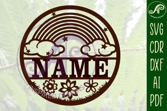 Download Rainbow Name Sign SVG Cut File - Rainbow name sign Collection