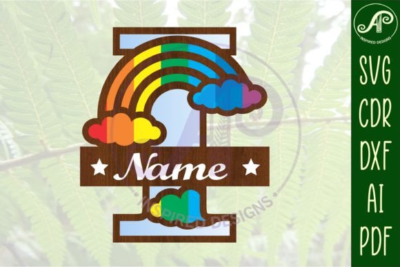 Download Rainbow Monogram Letter I SVG File - Premium Resources