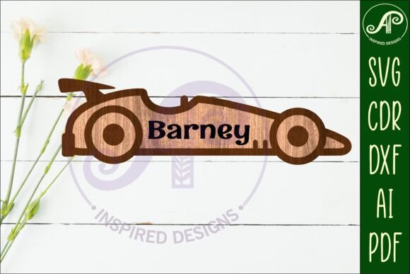 Download Race Car Outline Two Layer Name Sign - Race car Collection