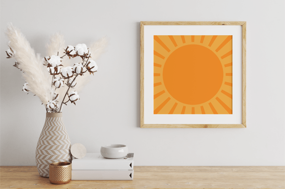 Download Retro Sun Wall Art Vector - Wall art vector Collection